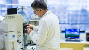 senior male researcher  in a lab